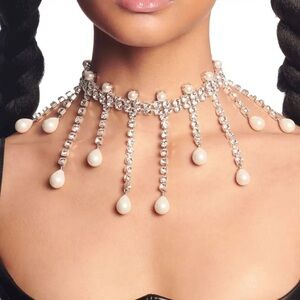 Silver necklace choker S2024